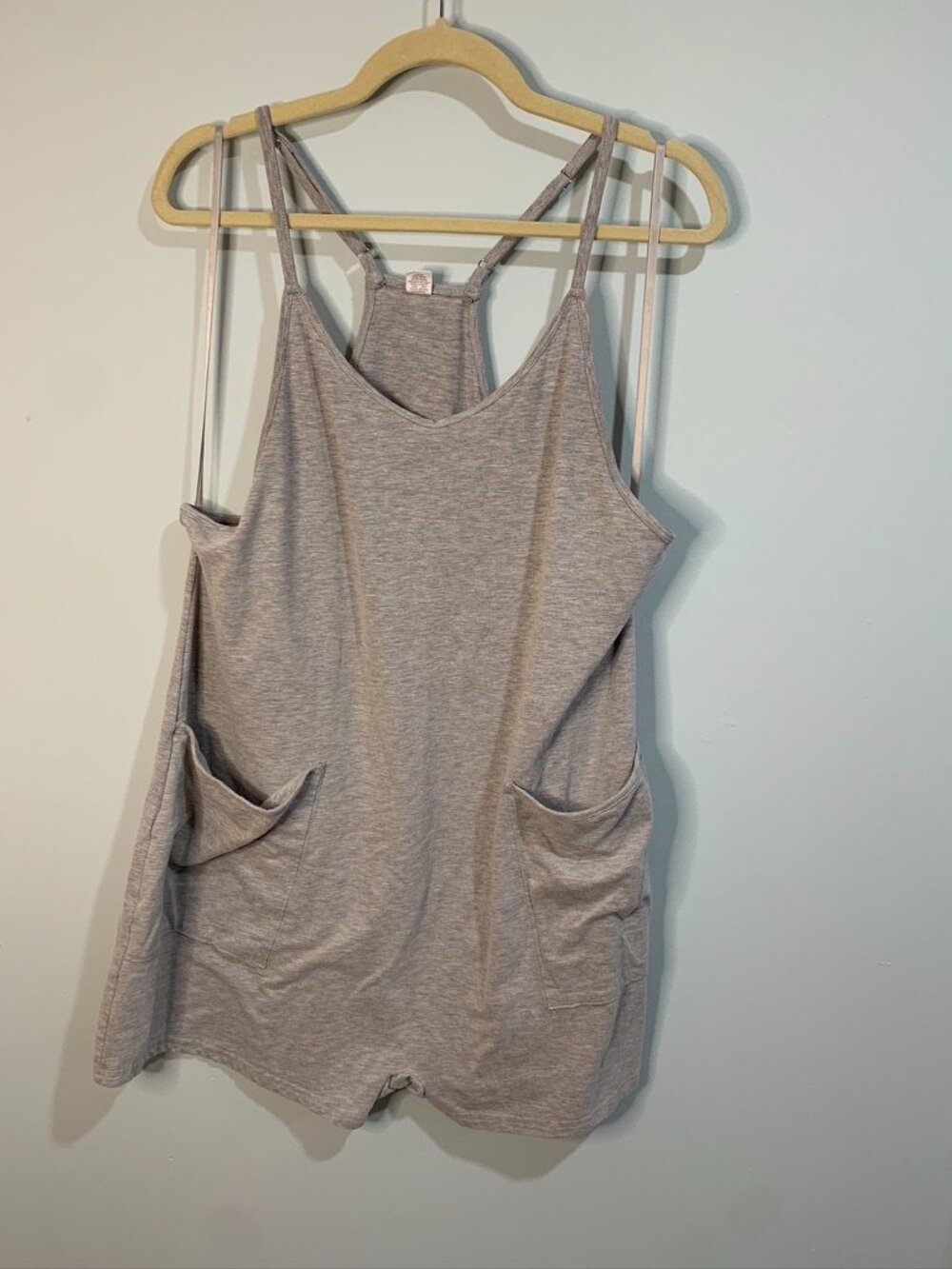 Prinbara Gray Romper Womens Size L Sleeveless Pocket Casual Lounge One Piece